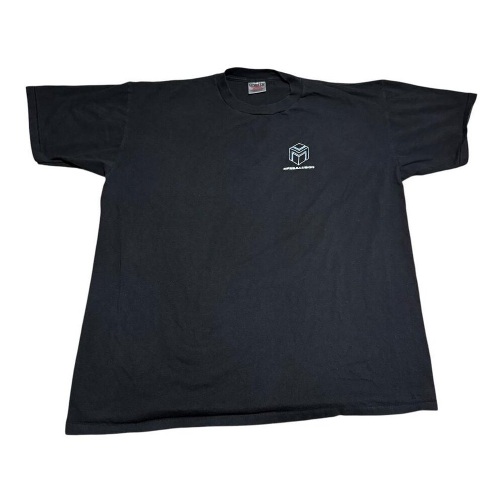 Vintage Oneita Mass.Illusion Visual Effects Promo‎ Black Shirt Adult XL
